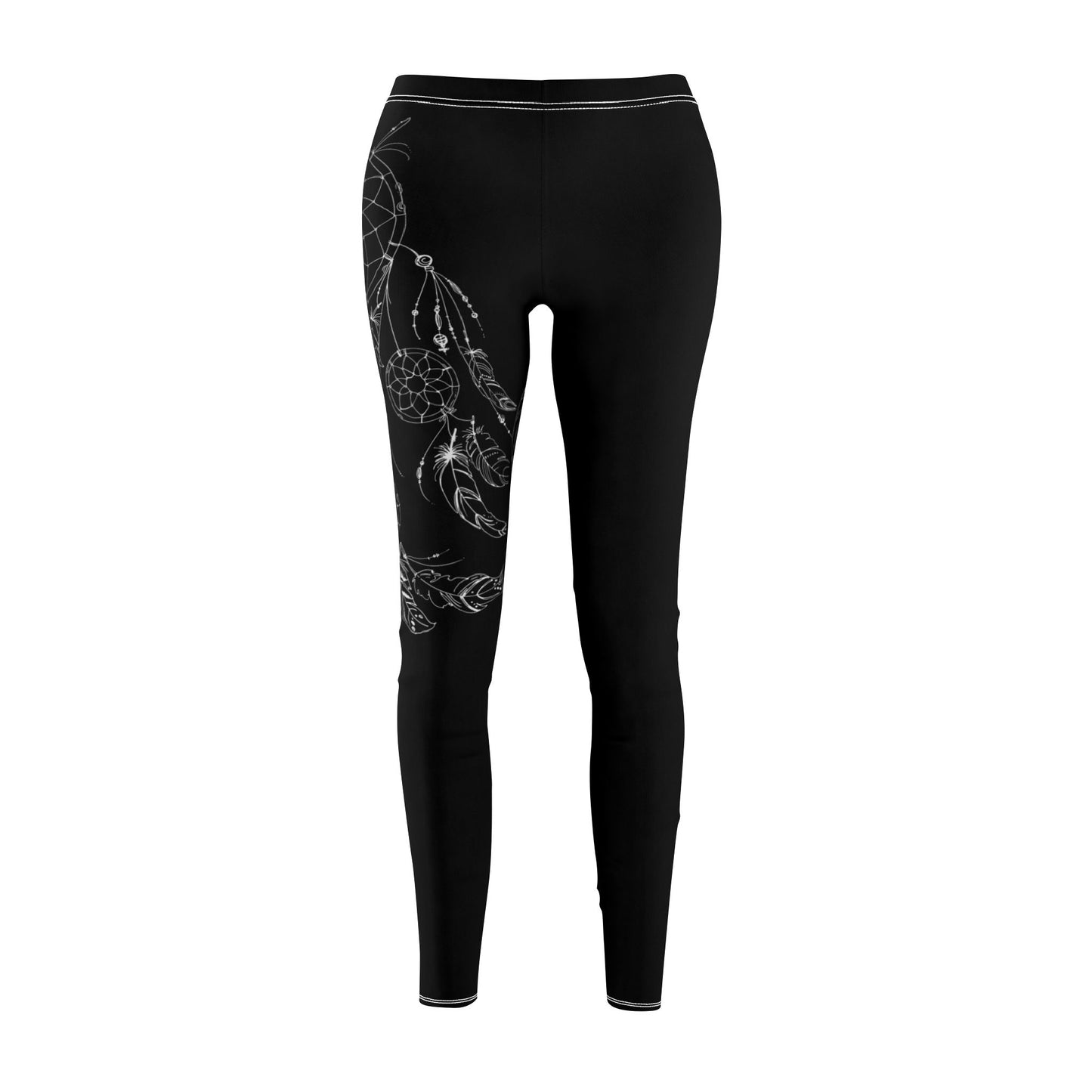 TRAUMFÄNGER VOGELFEDERN INDIANER ZEICHNUNG ÄSTHETISCH •  BOHO STYLE - Hippie Damen Leggins Schwarz • Beste Leggings für Sport & Alltag
