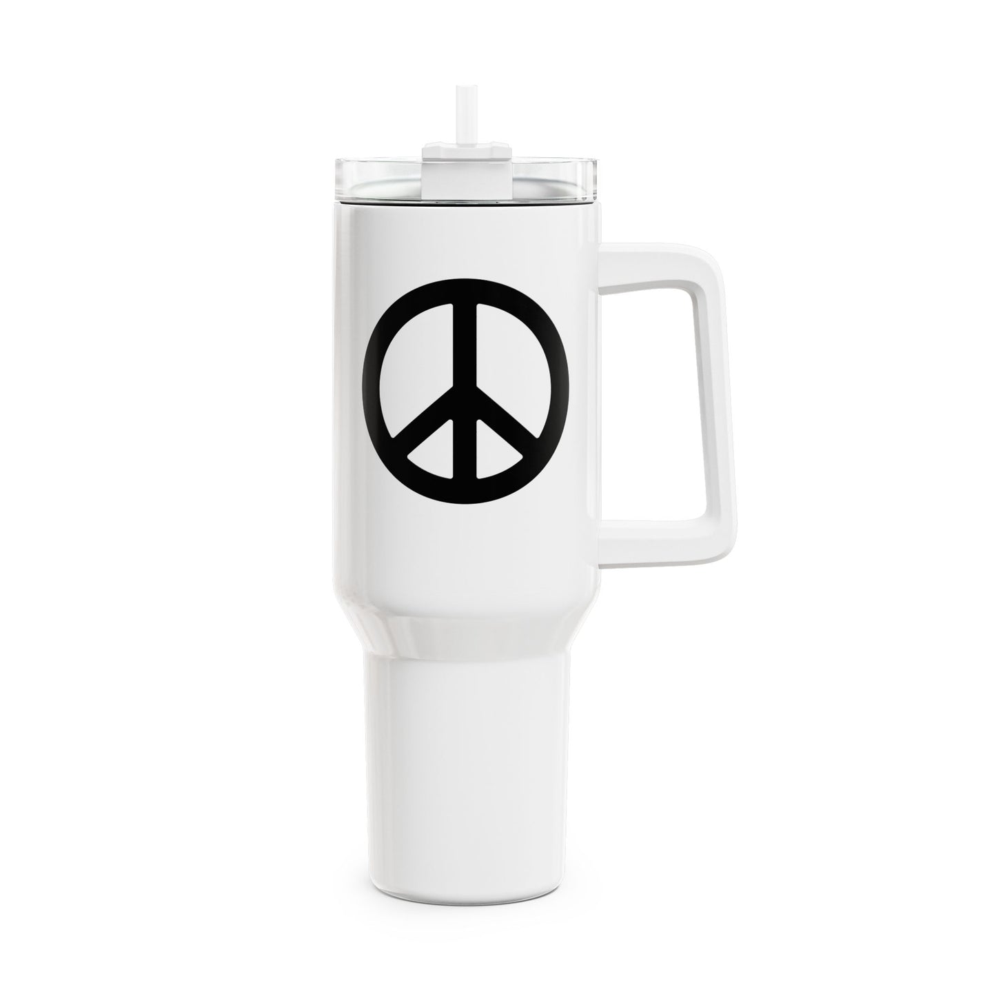 PEACE ZEICHEN SYMBOL FÜR FRIEDEN • Tumbler mit Henkel & Strohhalm • XXL Reisebecher 1,2L - YOGA SANTA