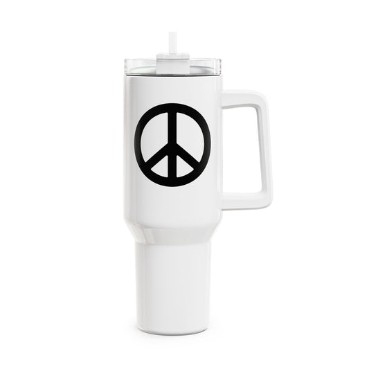 PEACE ZEICHEN SYMBOL FÜR FRIEDEN • Tumbler mit Henkel & Strohhalm • XXL Reisebecher 1,2L - YOGA SANTA