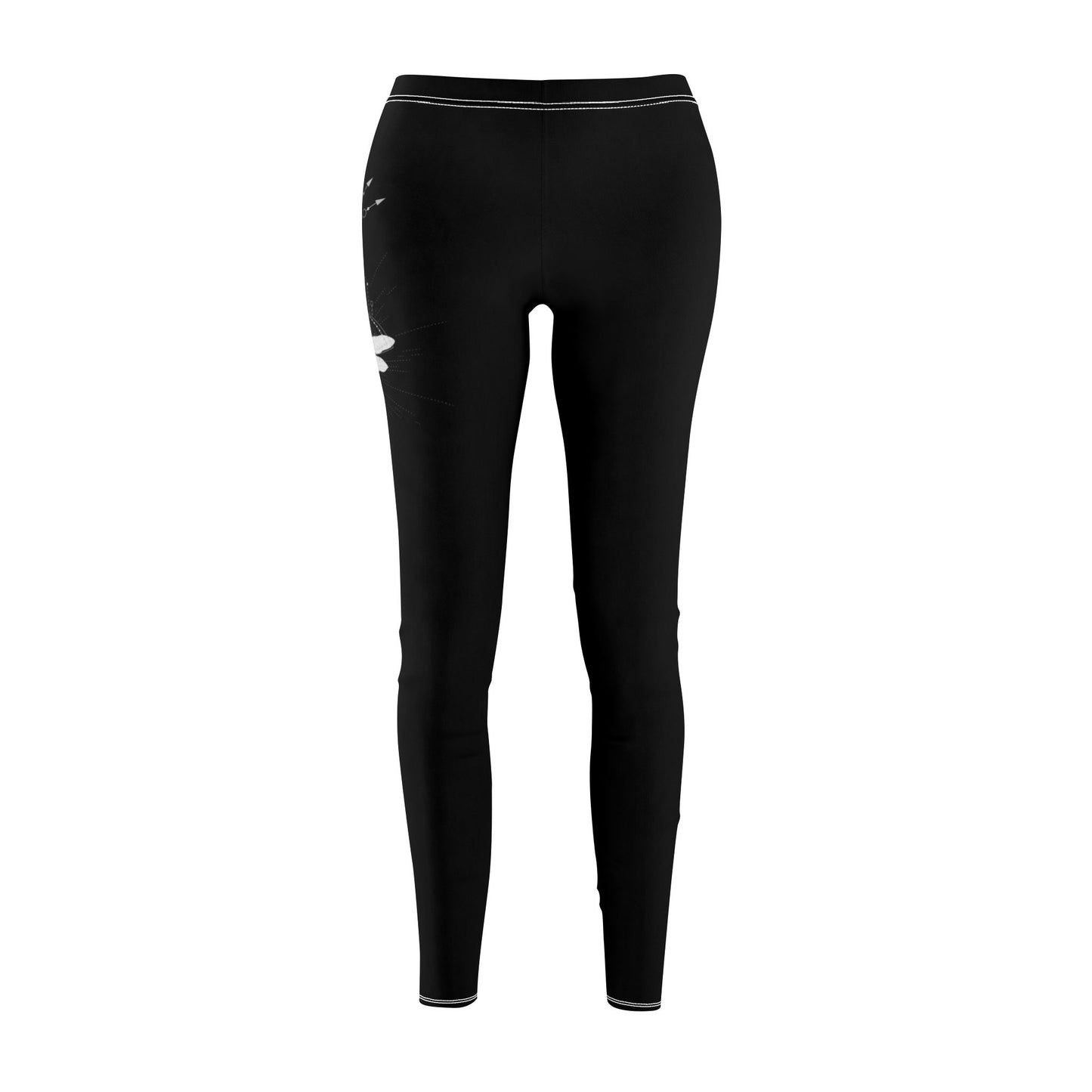 LIBELLE MOND FEE ZEICHNUNG • Spirituelle Kleidung - Damen Leggins Schwarz • Beste Leggings für Sport & Freizeit