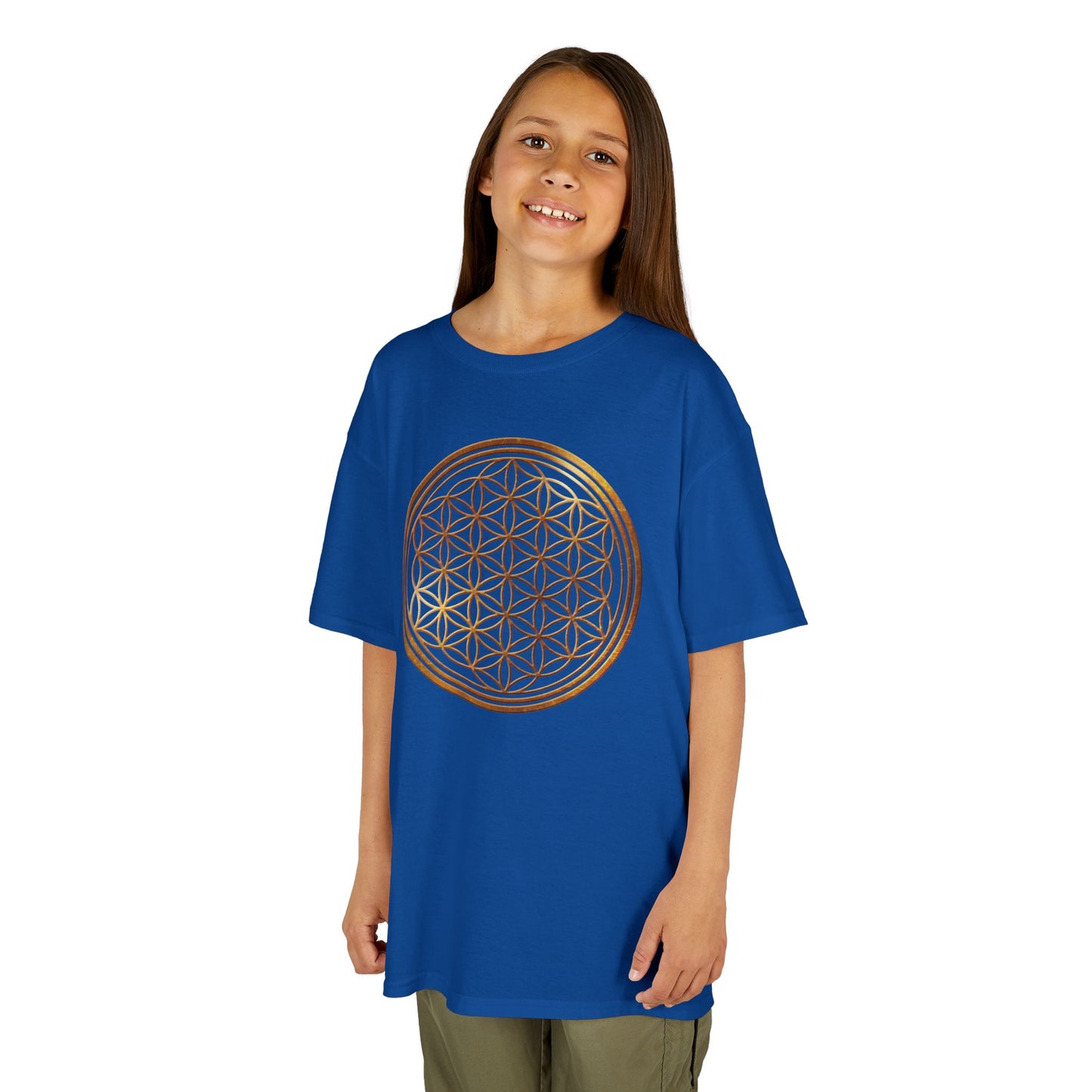 BLUME DES LEBENS • Kinder Oversize T-Shirt für Mädchen & Jungen (7–16 Jahre) • BIO Baumwolle 🌿