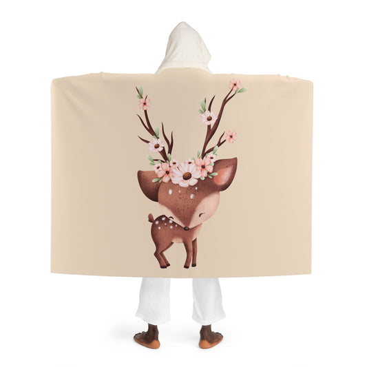 REH KIDS RENTIER BABY NIEDLICH • Kapuzen Kuscheldecke Beige Creme • Wohndecke Sherpa 130cm x 180cm