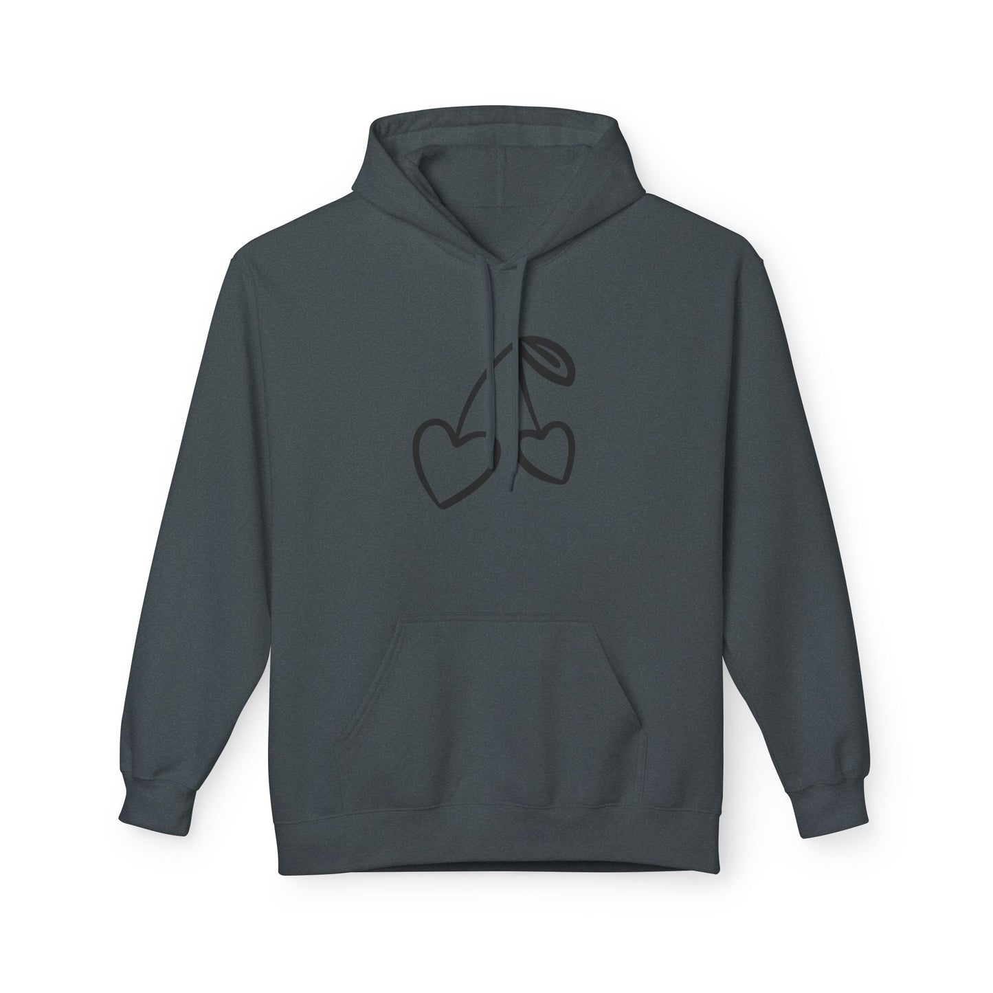 HERZKIRSCHEN COMIC ZEICHNUNG NIEDLICH SÜß • Yoga Fitness Fleece Hoodie für Damen & Herren • Baumwolle 🌿