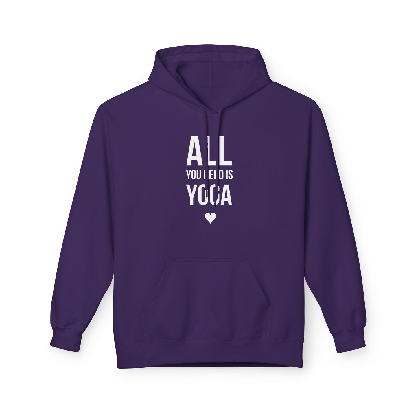 ALL YOU NEED IS YOGA, HERZSYMBOL • Yoga Liebhaber Fleece Pullover • Kuschelweicher Hoodie für Damen & Herren • Baumwolle 🌿