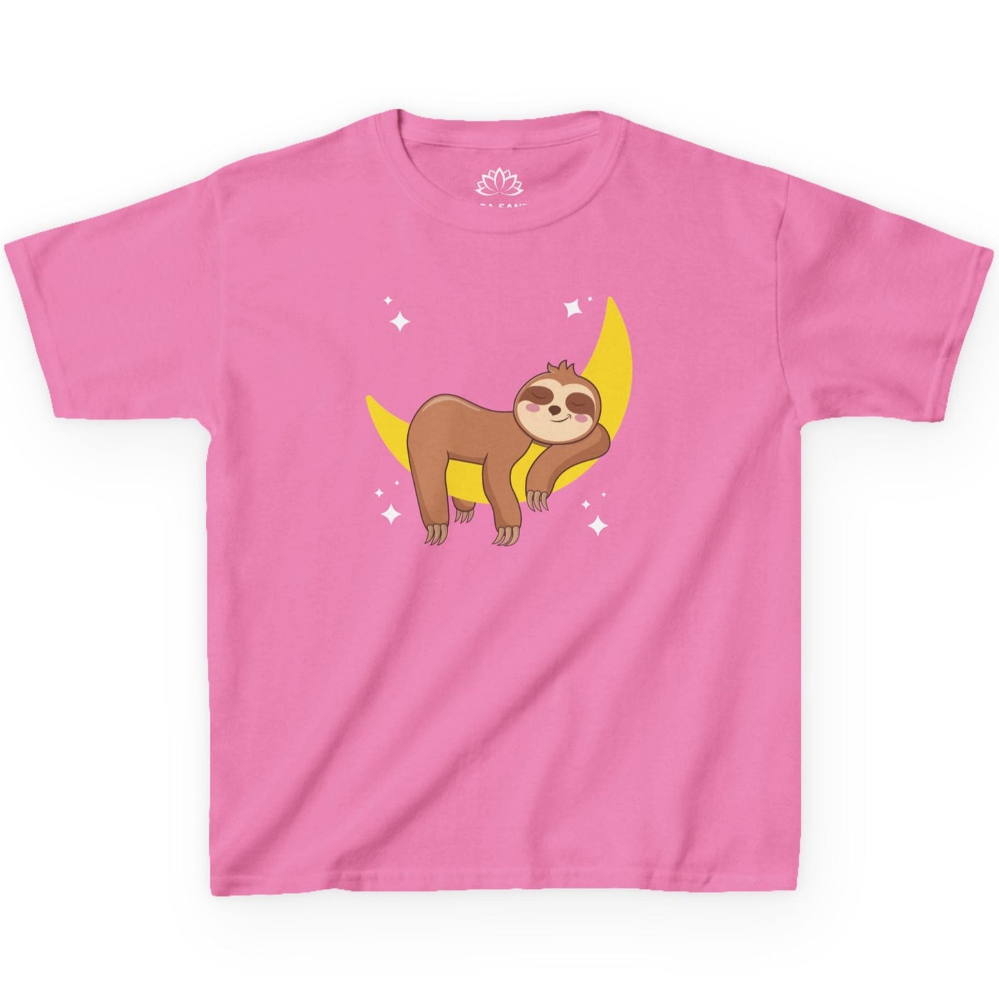 FAULTIER SLOT CHILLT LÄSSIG COOL im Mond unter Sternen • Pijama Schlafoberteil Oversize Kinder T-Shirt Mädchen Jungen • BIO Baumwolle 🌿