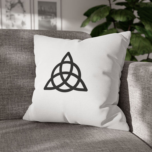 TRIQUETRA KELTISCHER KNOTEN • WIKINGER • Deko Kissenbezug Quadratisch Weiß
