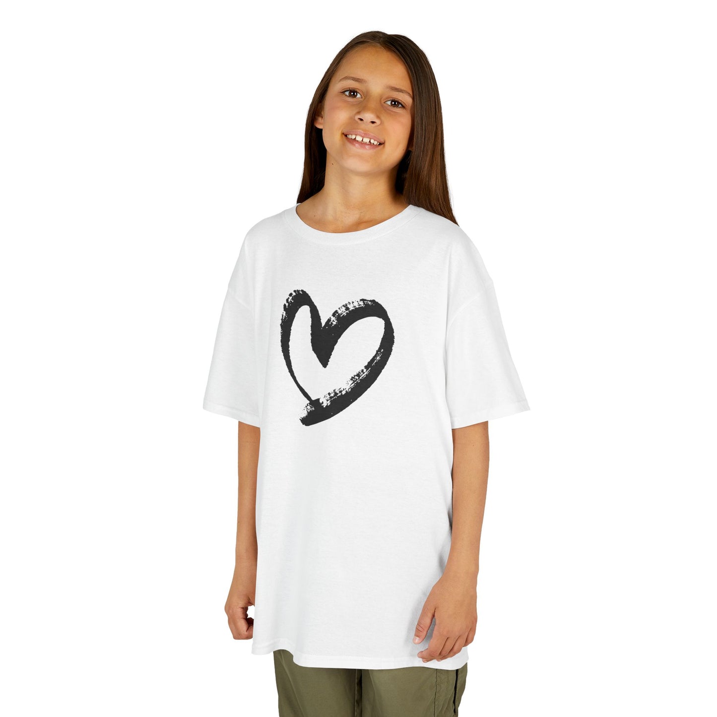 HERZ BILD LOVE MOTIV LIEBE HERZCHEN HANDGEZEICHNET • Oversize Kinder T-Shirt Mädchen Jungen  • BIO Baumwolle 🌿
