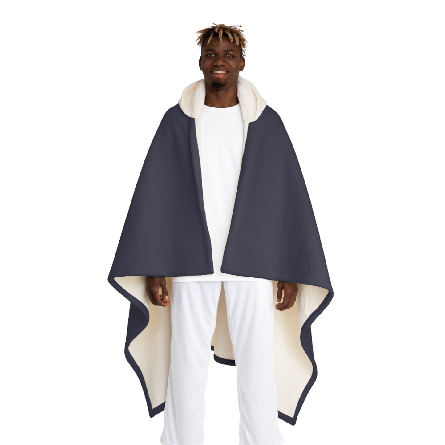 EULE OHM SPIRITUELLE • Kapuzen Kuscheldecke Beige Creme • Wohndecke Sherpa 130cm x 180cm