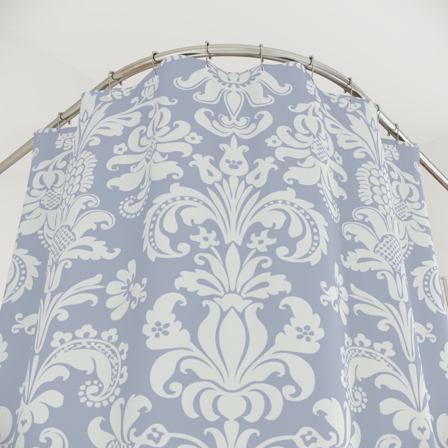 FLORALES BAROCK MUSTER - ZEITLOS LUXURIÖSES DESIGN • Duschvorhang 180x200 cm Hellblau