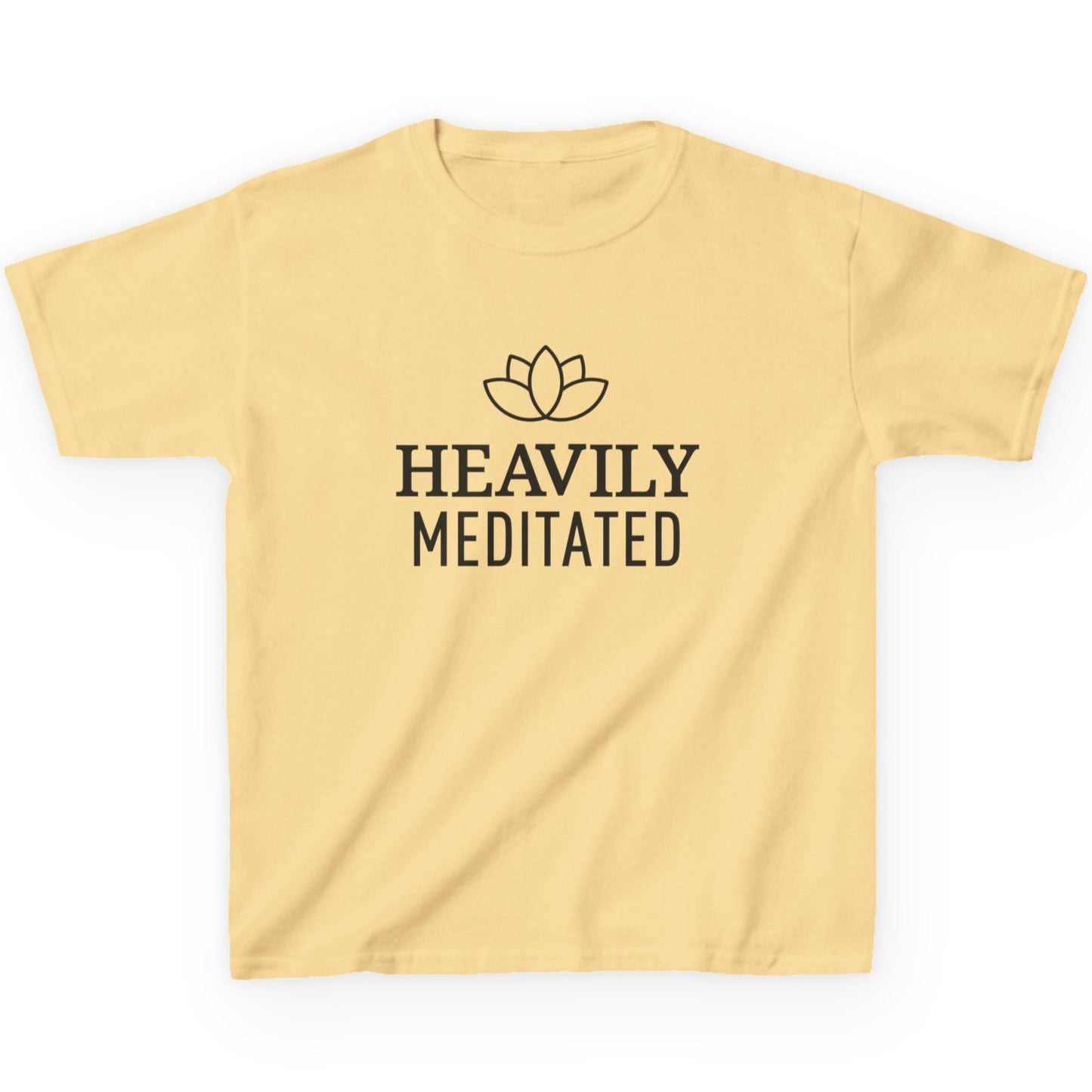 HEAVILY MEDITATED • YOGA SPRUCH SHIRT MIT LOTUSBLUME LOTUSBLÜTE • Kinder Oversize T-Shirt für Mädchen & Jungen (7–16 Jahre) • BIO Baumwolle 🌿 - YOGA SANTA