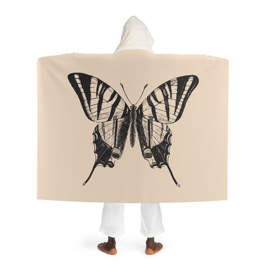 SCHMETTERLING ÄSTHETISCH SCHÖN • Kapuzen Kuscheldecke Beige Creme • Wohndecke Sherpa 130cm x 180cm