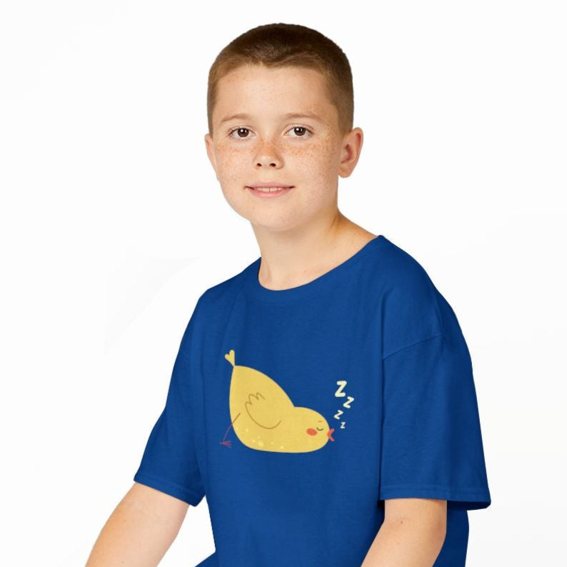 KÜCKEN HÜHNER BABY SCHLÄFT NIEDLICH SÜß COMIC • Pijama Schlafoberteil Oversize Kinder T-Shirt Mädchen Jungen • BIO Baumwolle 🌿