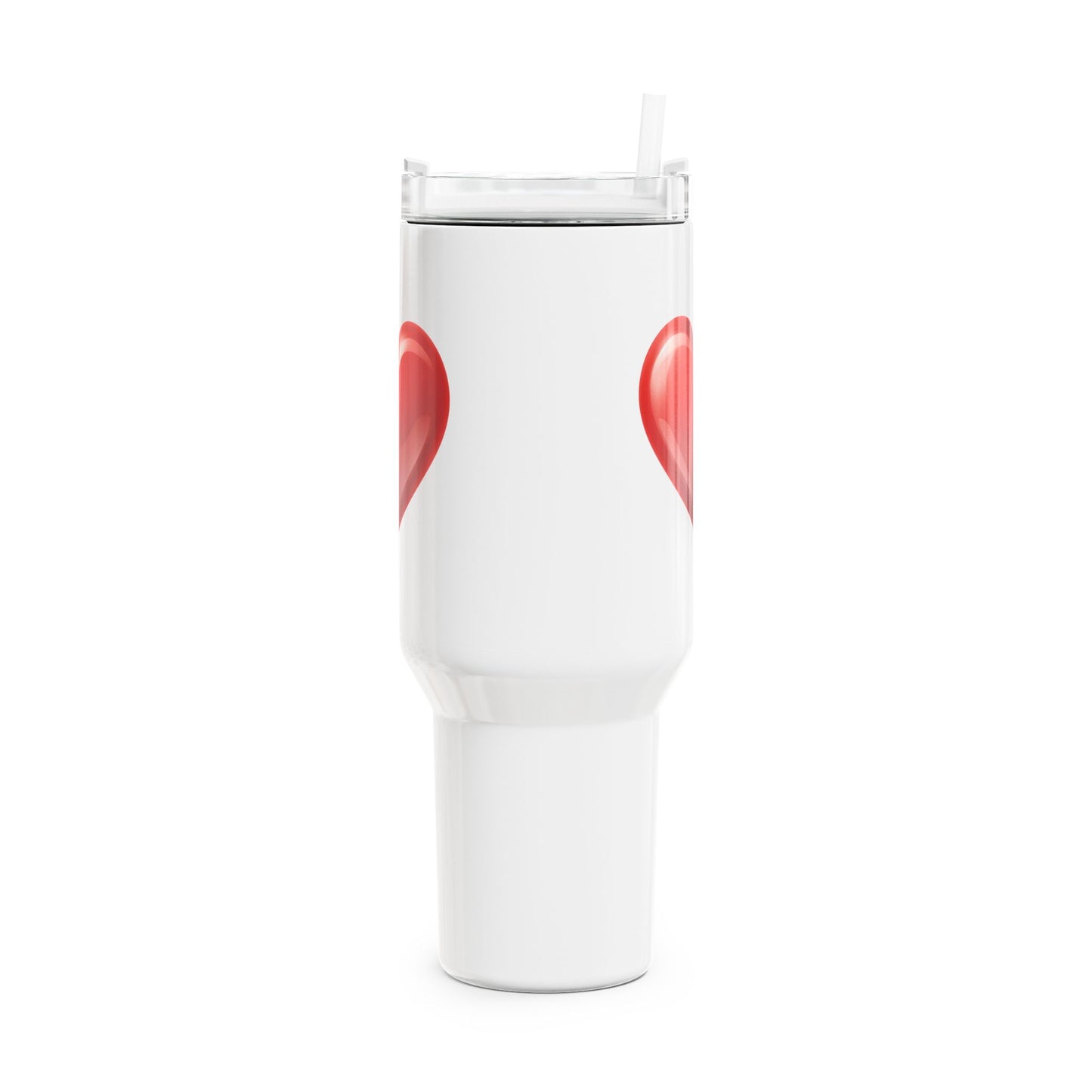 HERZ ROT HERZCHEN KNALLROT • Tumbler mit Henkel & Strohhalm • XXL Reisebecher 1,2L