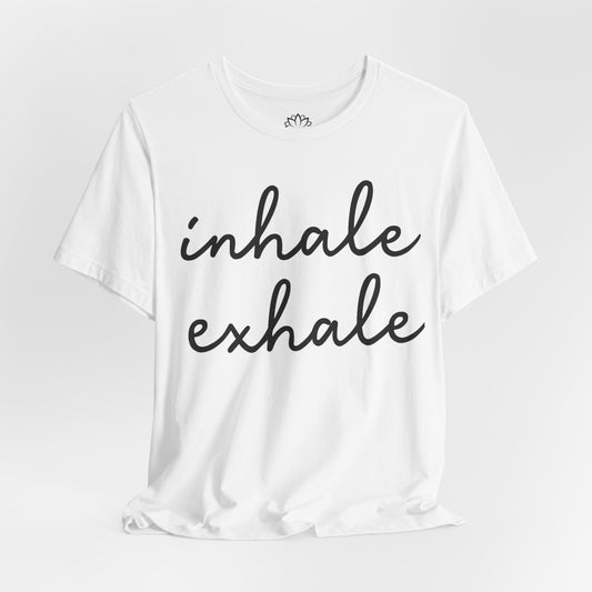 INHALE EXHALE • Yoga Spruch Atemmeditation Fitness • T-shirt Damen & Herren • Baumwolle 🌿