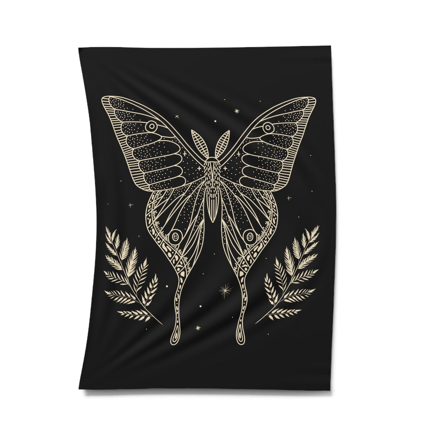 SCHMETTERLING • Wandtuch • Wandttepich Schwarz • Wanddekor in v. Größen bis XXL