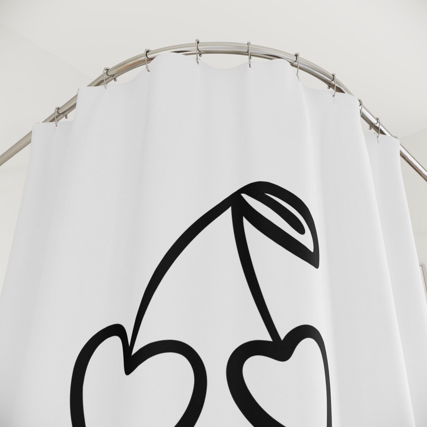 HERZKIRSCHEN • Liebesbeweis Geschenk, LOVE Liebesbotschaft • Duschvorhang 180x200 cm Weiss