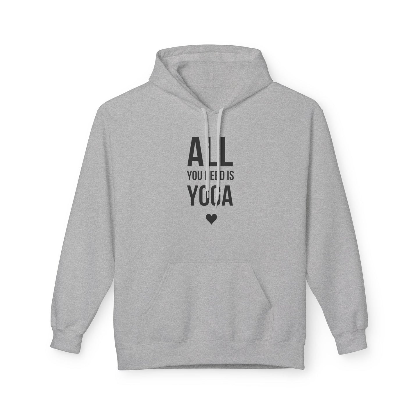 ALL YOU NEED IS YOGA, HERZSYMBOL • Yoga Liebhaber Fleece Pullover • Kuschelweicher Hoodie für Damen & Herren • Baumwolle 🌿