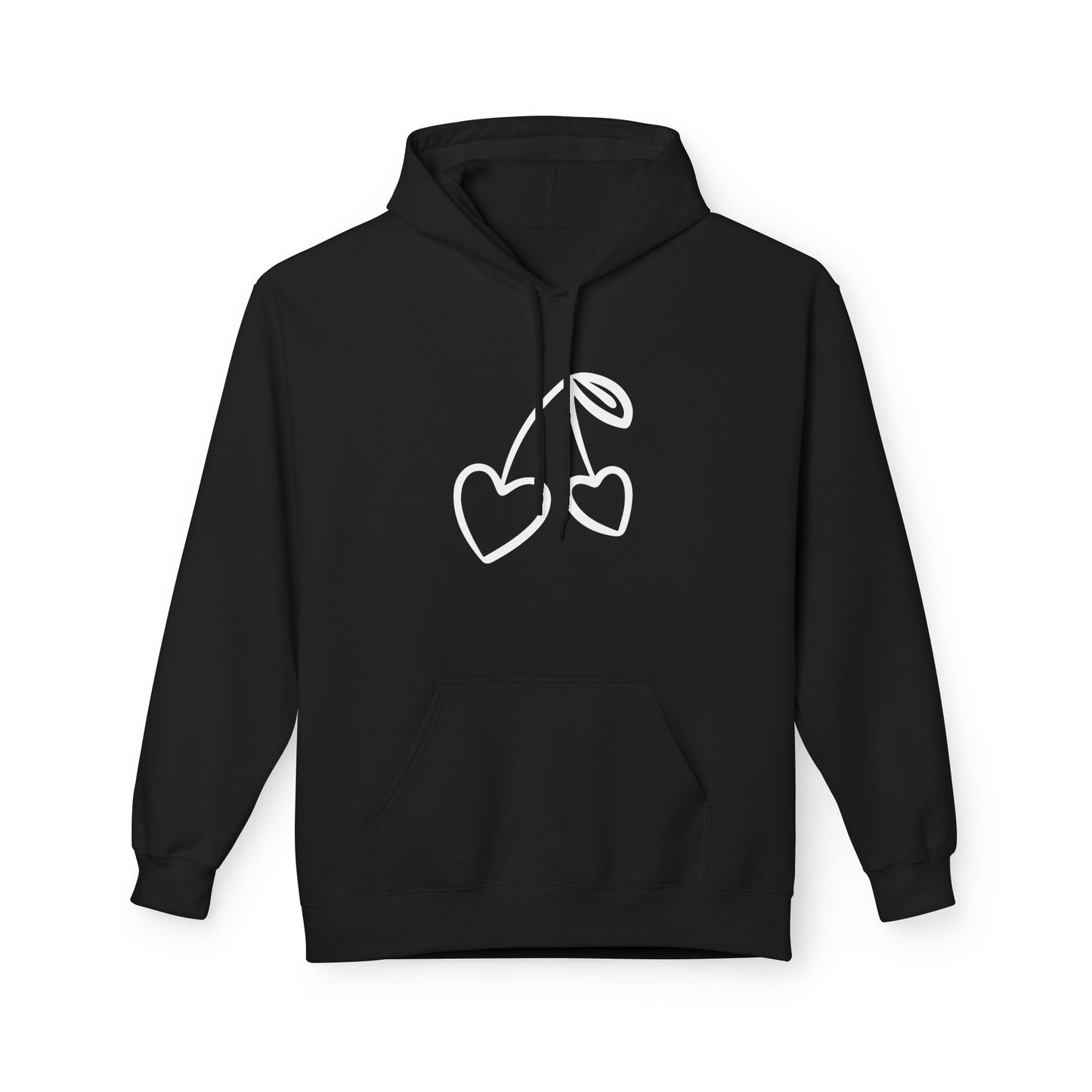 HERZKIRSCHEN COMIC ZEICHNUNG NIEDLICH SÜß • Yoga Fitness Fleece Hoodie für Damen & Herren • Baumwolle 🌿