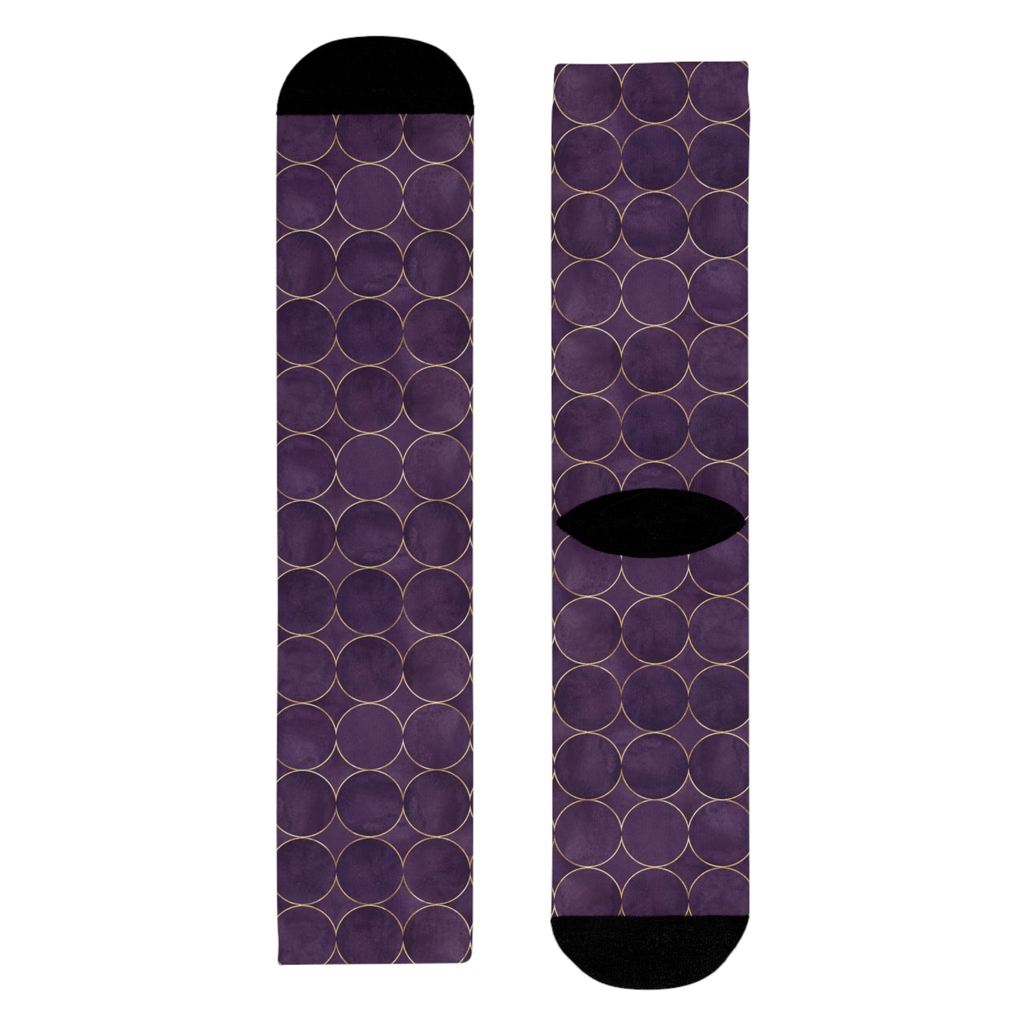 ELEGANTE SOCKEN LILA VIOLET MIT KREISMUSTER • HAPPY SOCKS Crew Socken mit Motiv