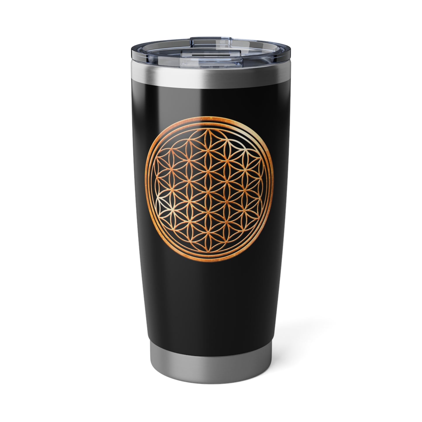 BLUME DES LEBENS BRONZE OPTIK • Thermo-Reisebecher XL • 590 ml • Tumbler Schwarz Vagabond