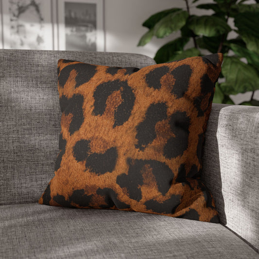 LEOPARD LEO FELL LÖWE ANIMAL PRINT • Deko Kissenbezug mit Reißverschluss Quadratisch Bunt