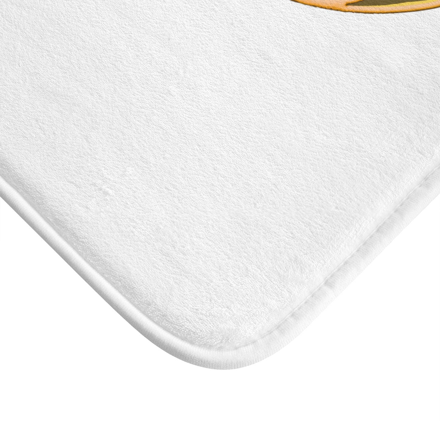 BLUME DES LEBENS GOLDGELB • Badvorleger Weiss / Fussmatte / Badteppich EXTRA Weich • 53 x 86 cm