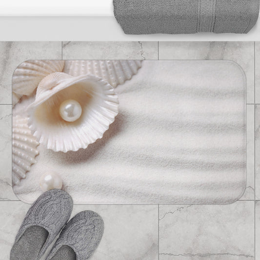 SANDSTRAND MUSCHEL PERLEN • Badvorleger / Fussmatte / Badteppich EXTRA Weich • 43 x 61 cm & 53 x 86 cm