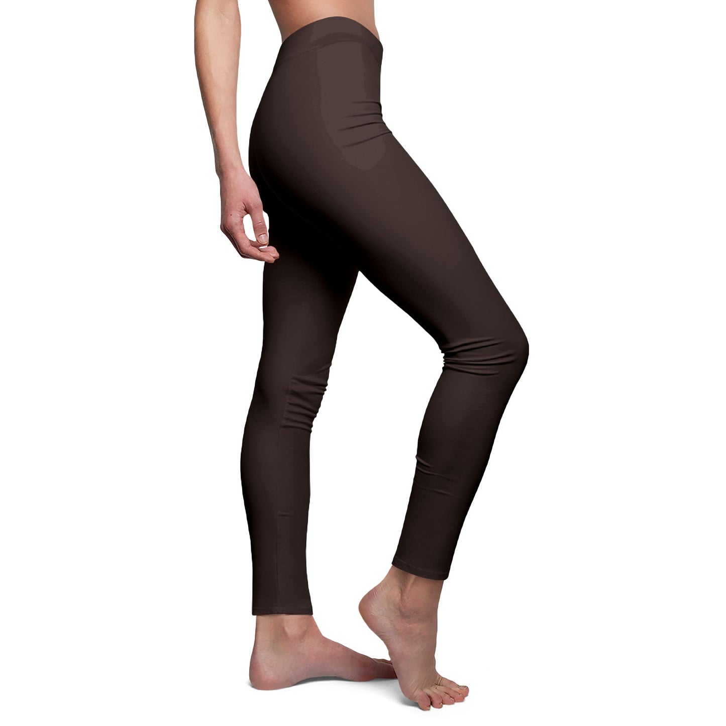 EINFARBIG BRAUN •  Naturfarben Elegant Dunkelbraun • Damen-Leggings • Beste Leggings für Sport & Alltag