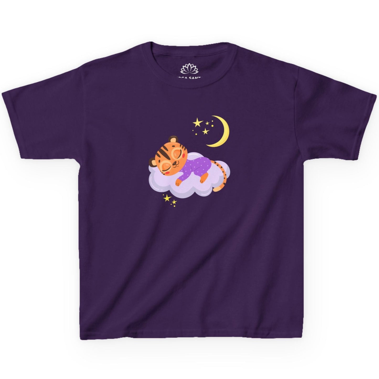 TIGER STERNENHIMMEL MOND WOLKE Comic Zeichnung • Pijama Schlafoberteil Oversize Kinder T-Shirt Mädchen Jungen • BIO Baumwolle 🌿