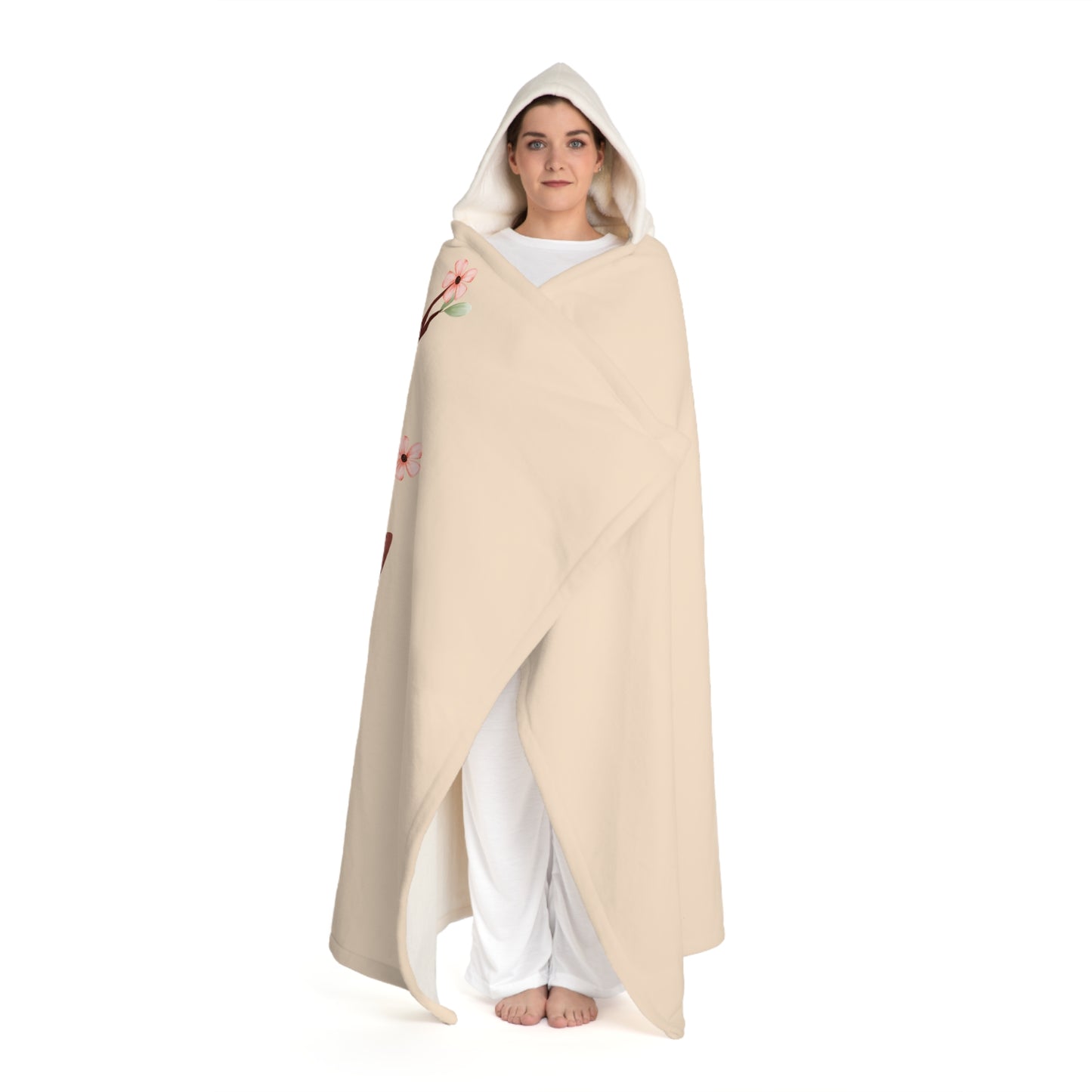 REH KIDS RENTIER BABY NIEDLICH • Kapuzen Kuscheldecke Beige Creme • Wohndecke Sherpa 130cm x 180cm