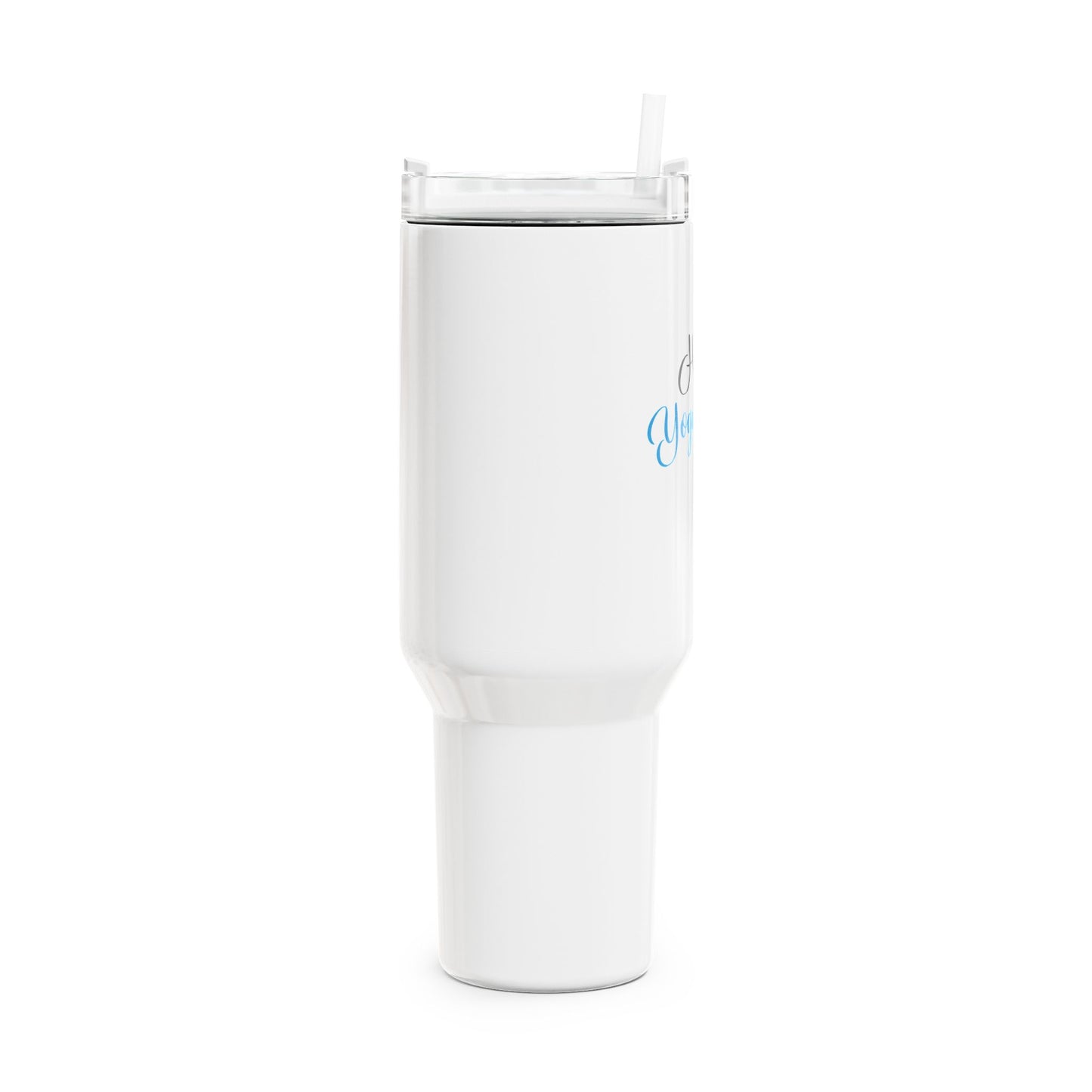 HAPPY YOGA DAY - YOGA BECHER • Tumbler mit Henkel & Strohhalm • XXL Reisebecher 1,2L - YOGA SANTA