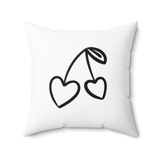 HERZKIRSCHE • Liebesbeweis Geschenk, LOVE Liebesbotschaft • Deko Kissen mit Reißverschluss Quadratisch Weiss