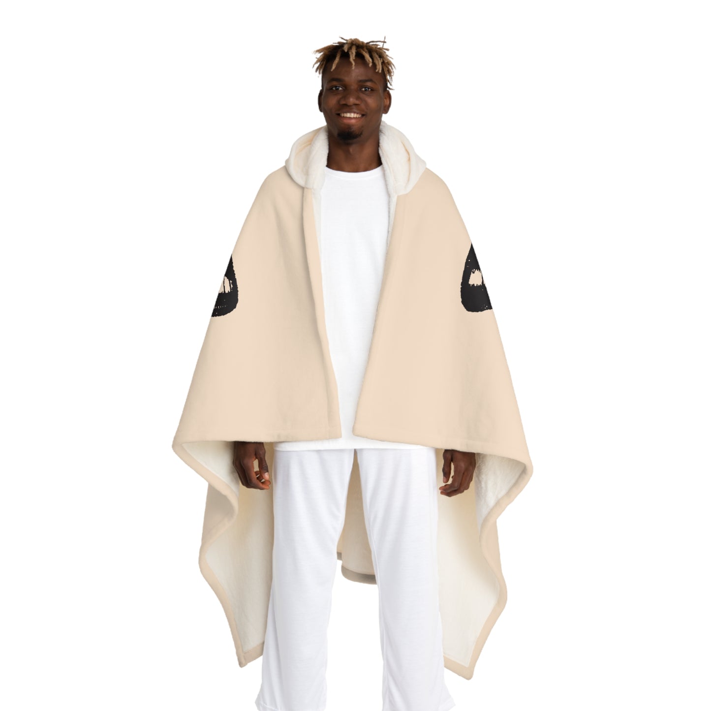 SCHMETTERLING ÄSTHETISCH SCHÖN • Kapuzen Kuscheldecke Beige Creme • Wohndecke Sherpa 130cm x 180cm