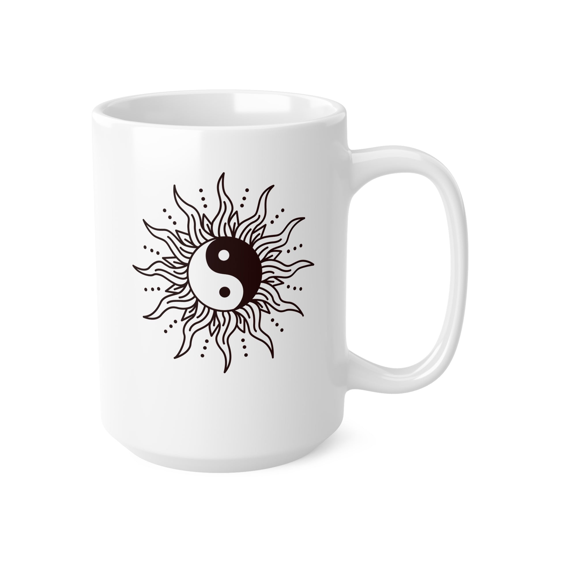 YING YANG SONNE • Spirituelles Motiv • 440ml XXL Kaffeebecher - YOGA SANTA