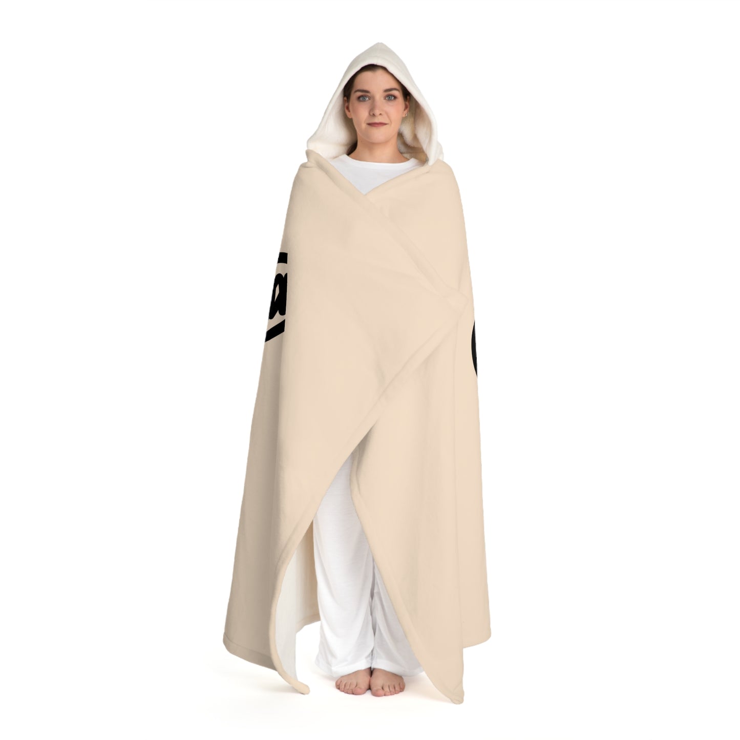 HERZEN Herzchen LOVE Liebesbeweis • Kapuzen Kuscheldecke Beige Creme • Wohndecke Sherpa 130cm x 180cm