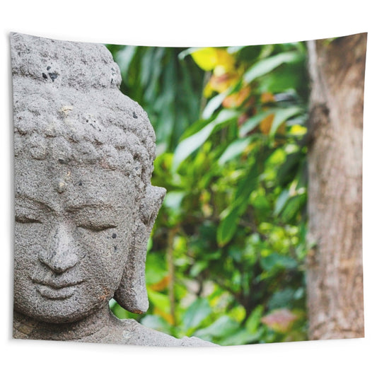 BUDDHA STEINFIGUR • Wandtuch • Wandttepich • Wanddekor in v. Größen bis XXL