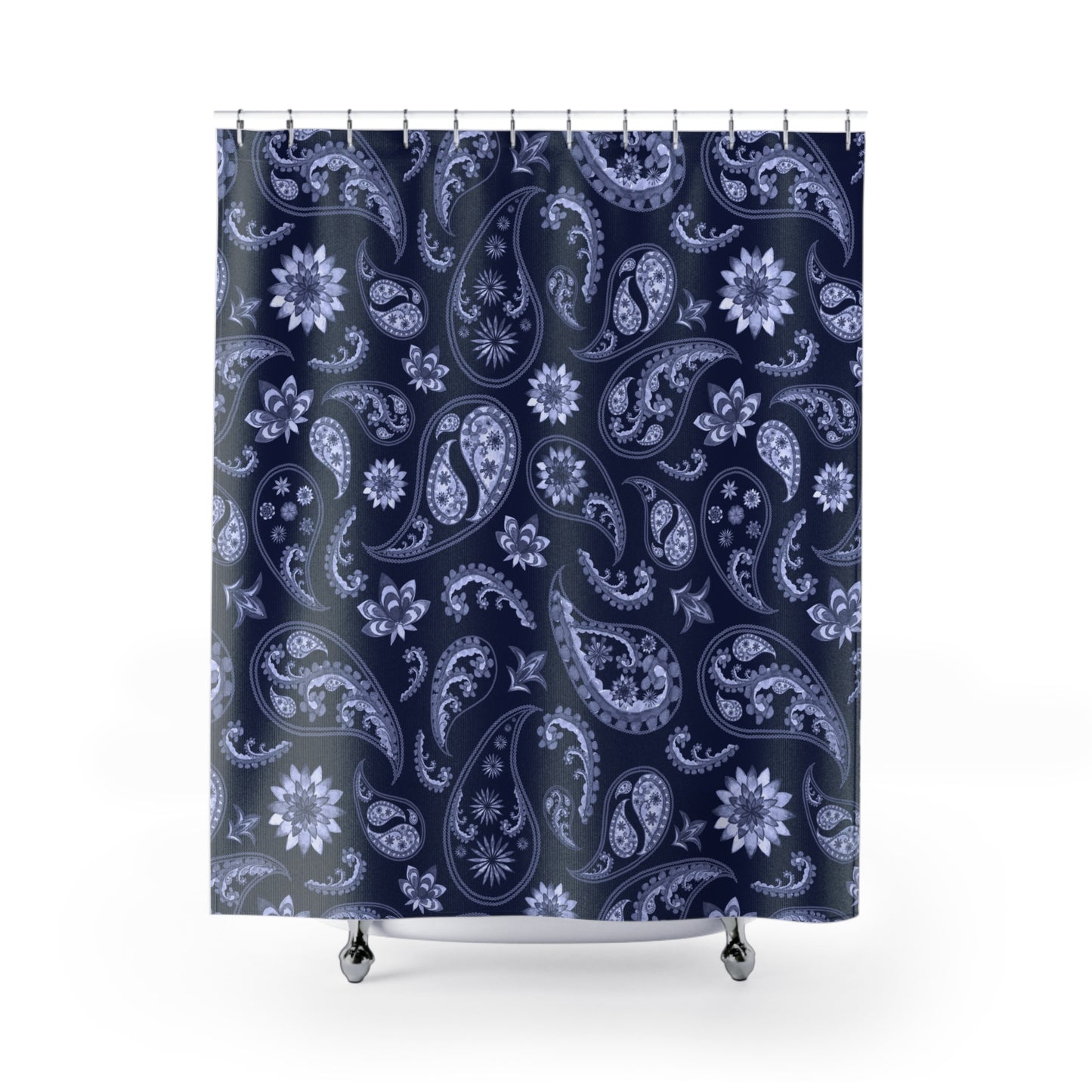 PAISLEY MUSTER FRANZÖSISCHES BLUMENMUSTER 420 • Duschvorhang 180x200 cm Weiss