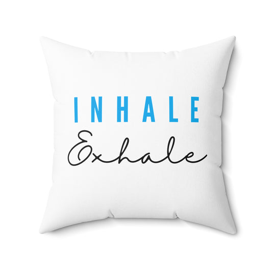 INHALE EXHALE - ATEMMEDITATION YOGA • Deko Kissen mit Reißverschluss Quadratisch Weiss