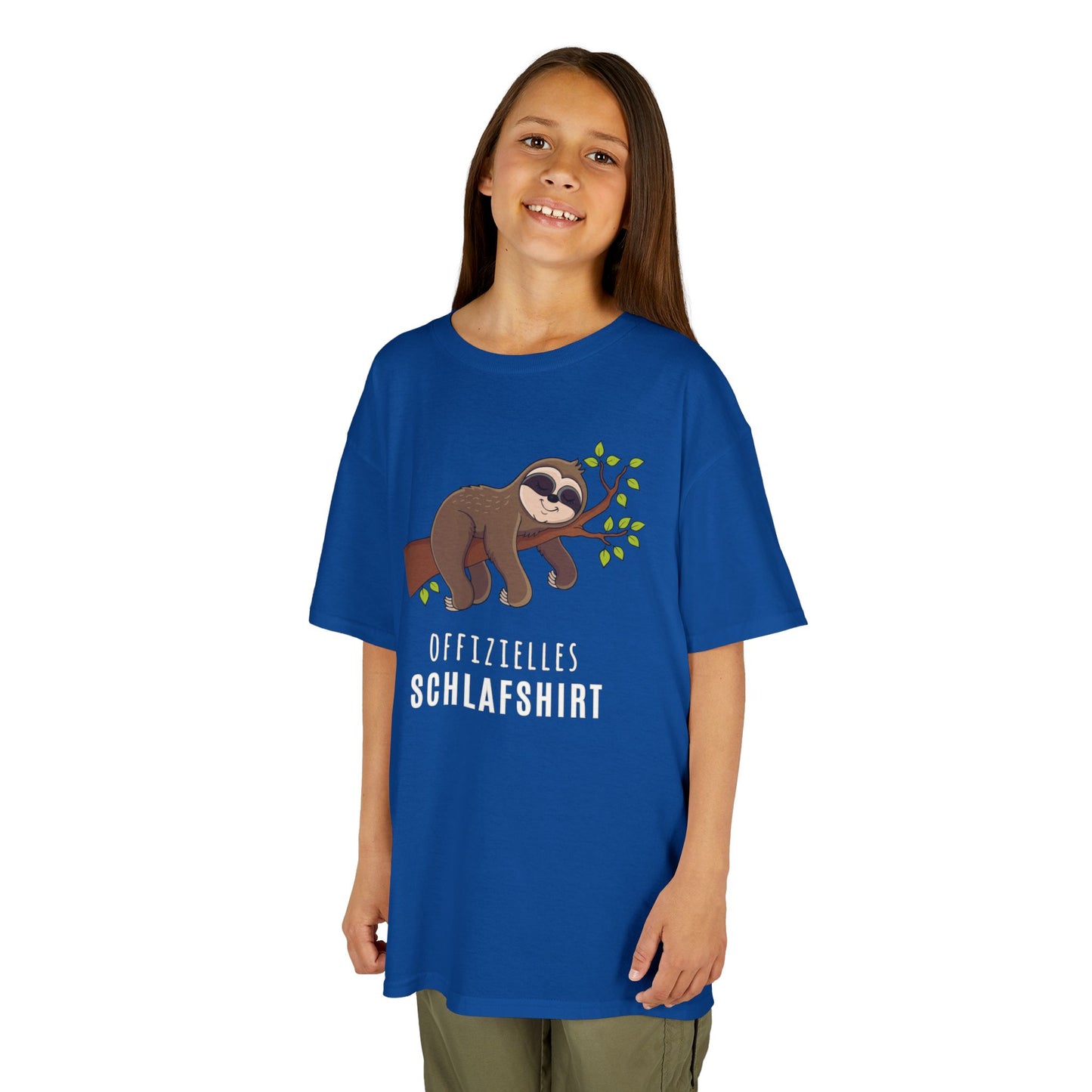 OFFIZIELLES SCHLAFSHIRT SLOT FAULTIER MOTIV COMIC • Pijama Schlafoberteil Oversize Kinder T-Shirt Mädchen Jungen • BIO Baumwolle 🌿