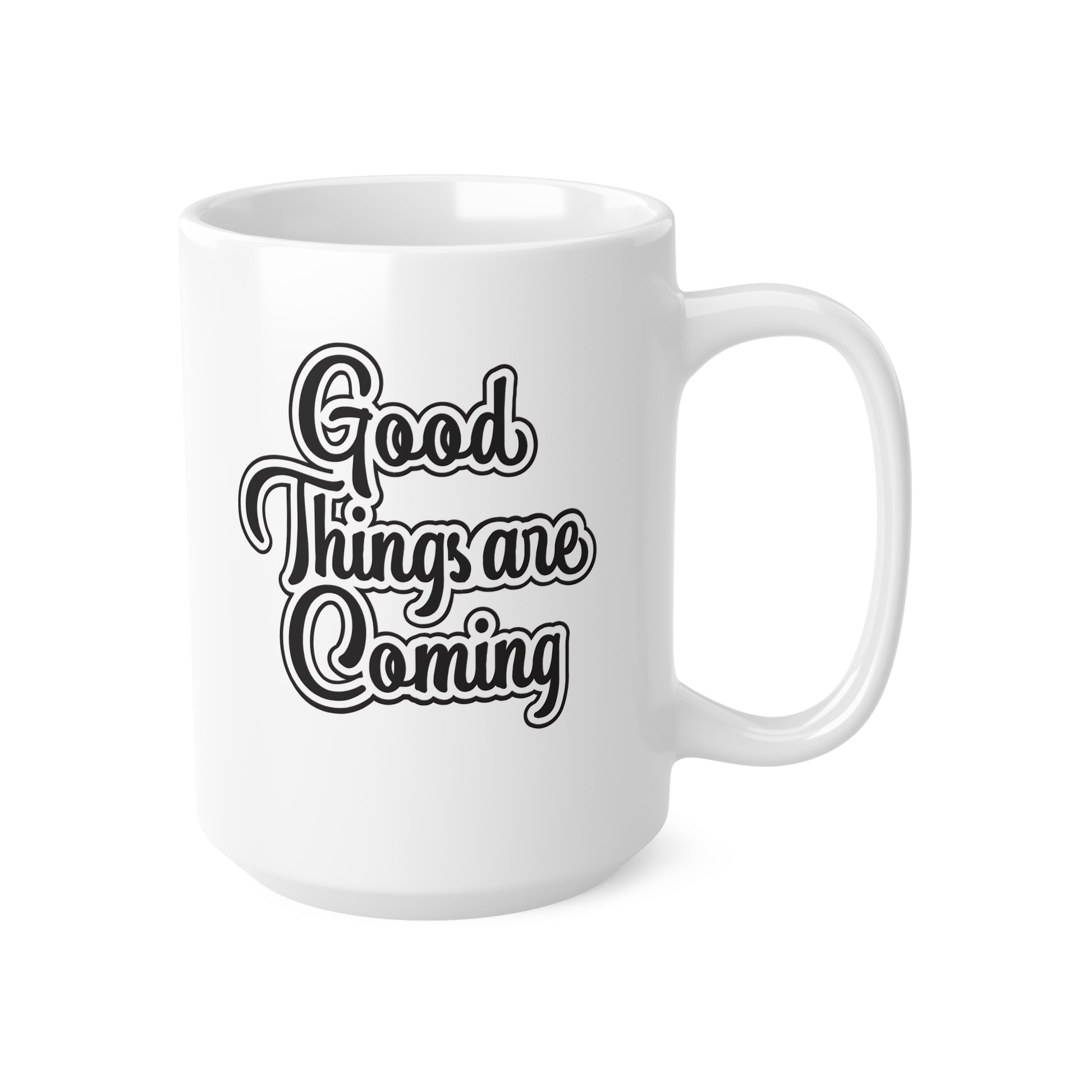 GOOD THINGS ARE COMING • Motivierender Optimismus • 440ml XXL Kaffeebecher - YOGA SANTA