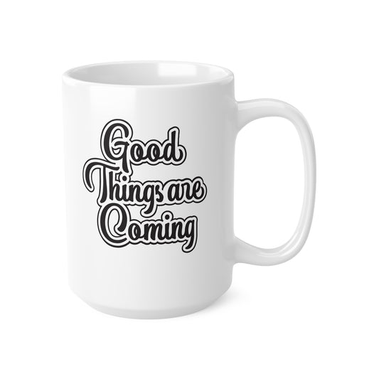 GOOD THINGS ARE COMING • Motivierender Optimismus • 440ml XXL Kaffeebecher - YOGA SANTA