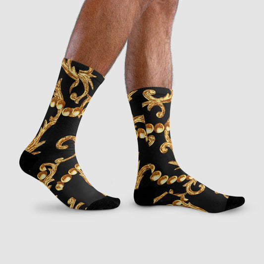 LUXUS SOCKEN FLORAL BAROCK ELEGANT LUXURIÖS • HAPPY SOCKS Crew Socken mit Motiv