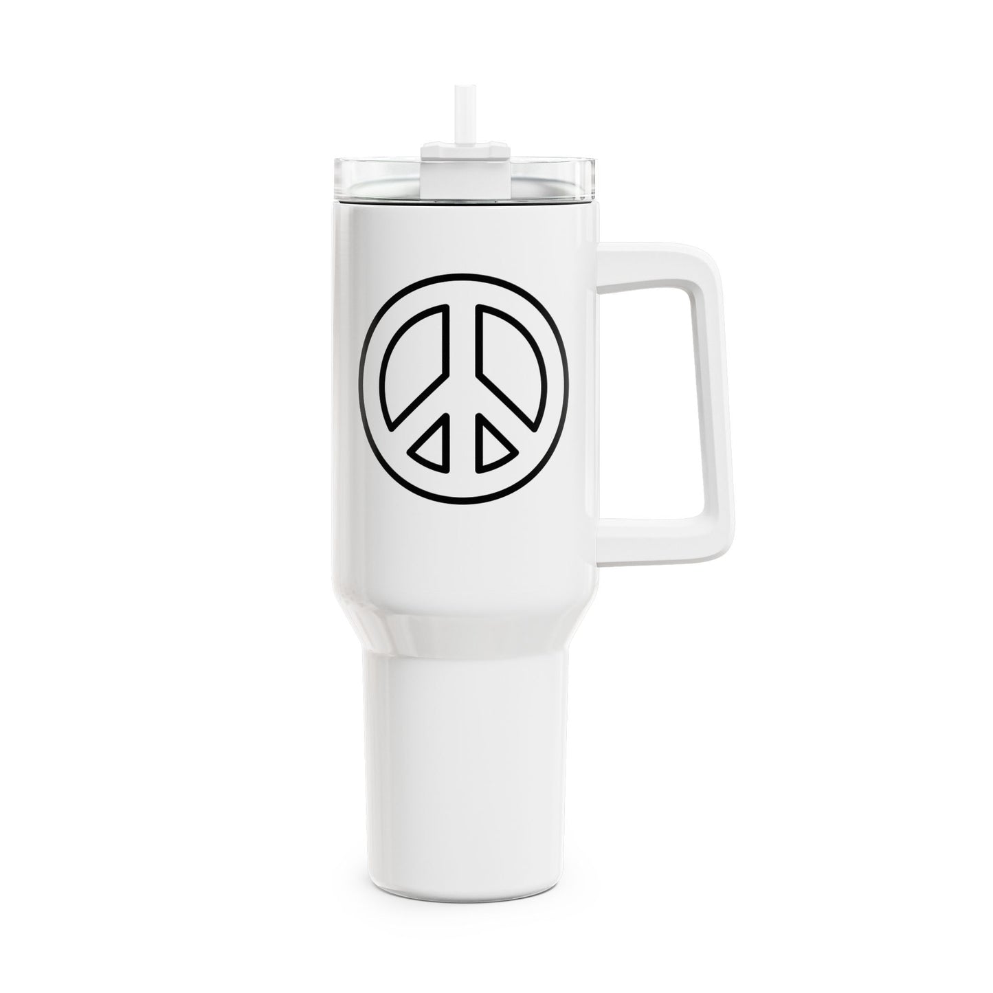 PEACE ZEICHEN FRIEDENSSYMBOL HIPPIE BOHO • Tumbler mit Henkel & Strohhalm • XXL Reisebecher 1,2L - YOGA SANTA
