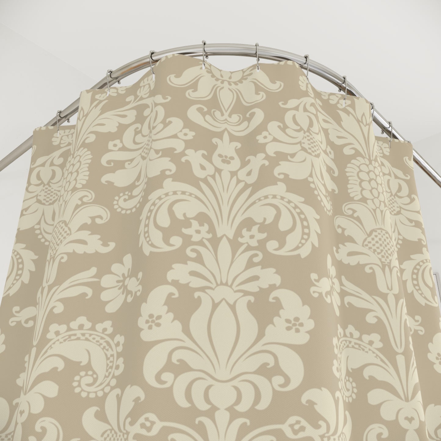 FLORALES BAROCK MUSTER • KÖNIGLICHER Duschvorhang 180x200 cm Beige