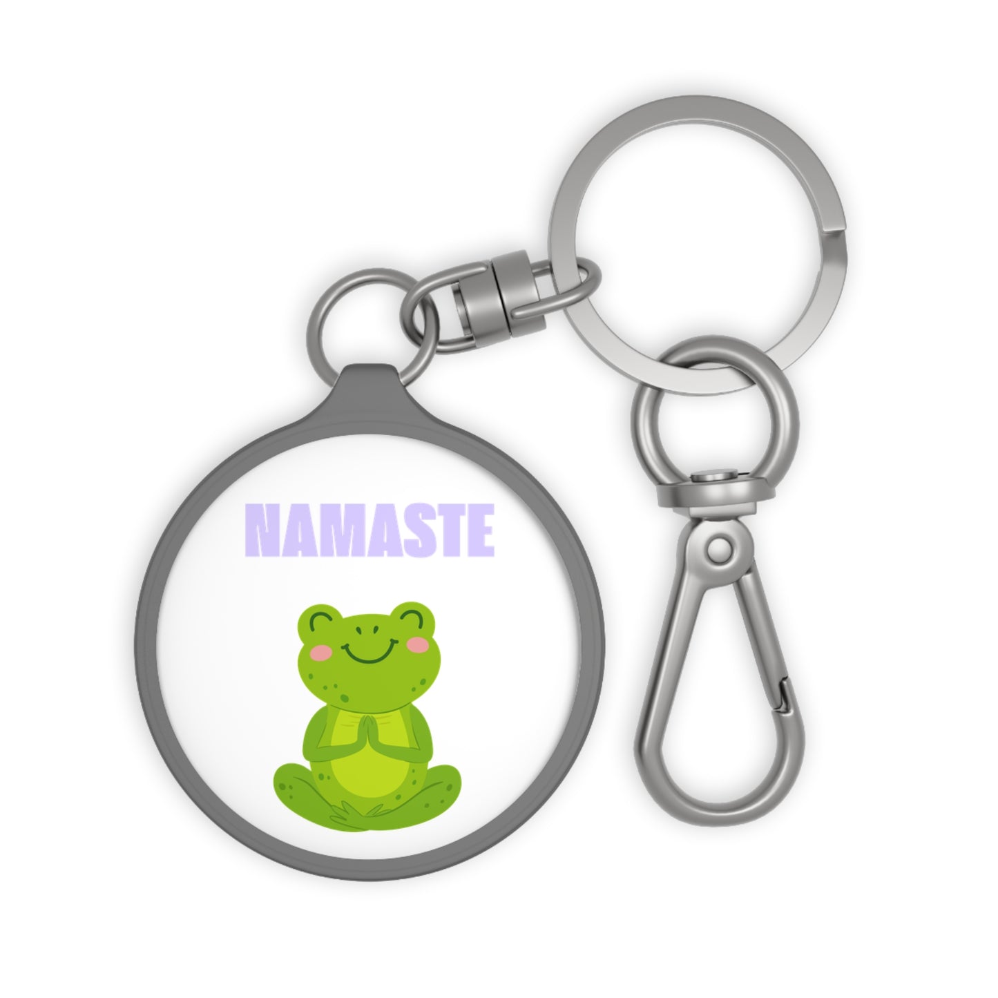 NAMASTE FROSCH NIEDLICH SÜß TIERYOGA • Edler Luxus Schlüsselanhänger mit Karabiner für Frauen & Männer
