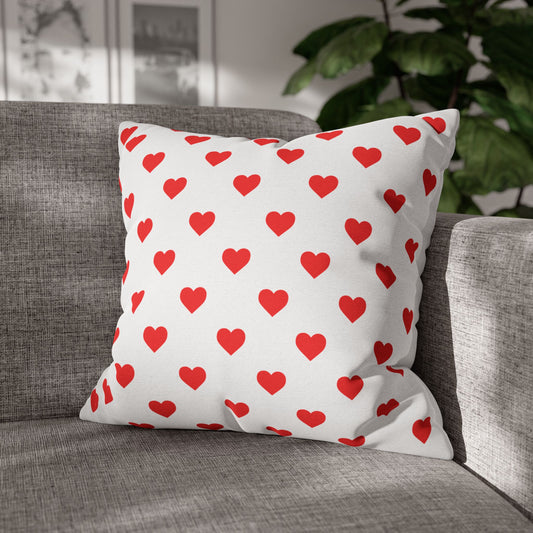 HERZ LOVE LIEBE • Deko Kissenbezug mit Reißverschluss Quadratisch Bunt