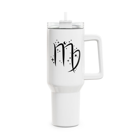 JUNGFRAU VIRGO SYMBOL STERZEICHEN • Tumbler mit Henkel & Strohhalm • XXL Reisebecher 1,2L - YOGA SANTA