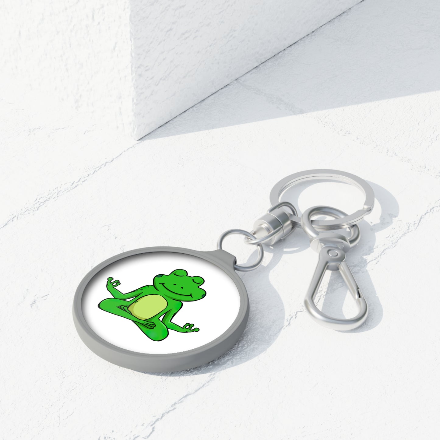 FROSCH TIERYOGA MEDITATION • Edler Luxus Schlüsselanhänger mit Karabiner für Frauen & Männer