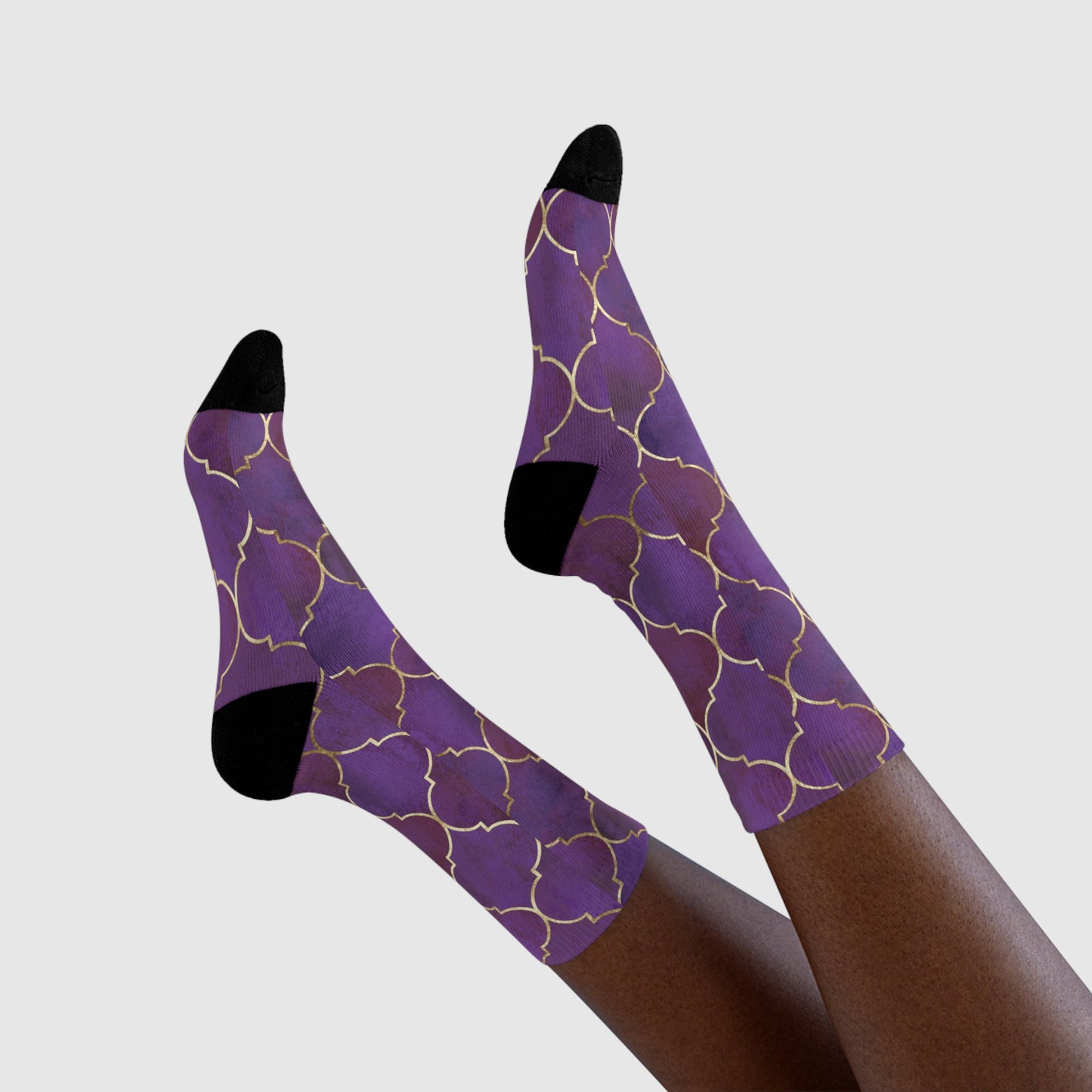 EGELGANTE LILA SOCKEN MIT LUXURIÖSEM DESIGN • HAPPY SOCKS Crew Socken mit Motiv