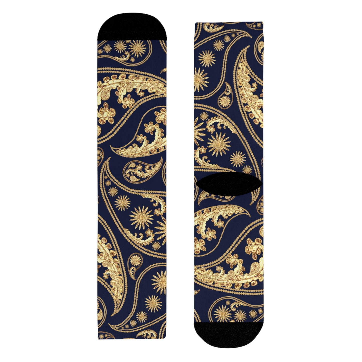 PAISLEY MUSTER LUXURIÖS ELEGANT GOLDOPTIK • HAPPY SOCKS Crew Socken Goldoptik mit Motiv